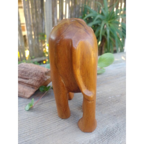 Vintage Hardwood Elephant // Decorative Wood Figurine - Picture 8 of 10